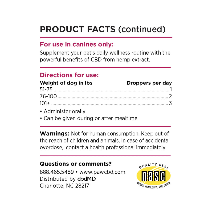 PawMD | Aceite Calmante Para Perros 750 mg - 30 ml
