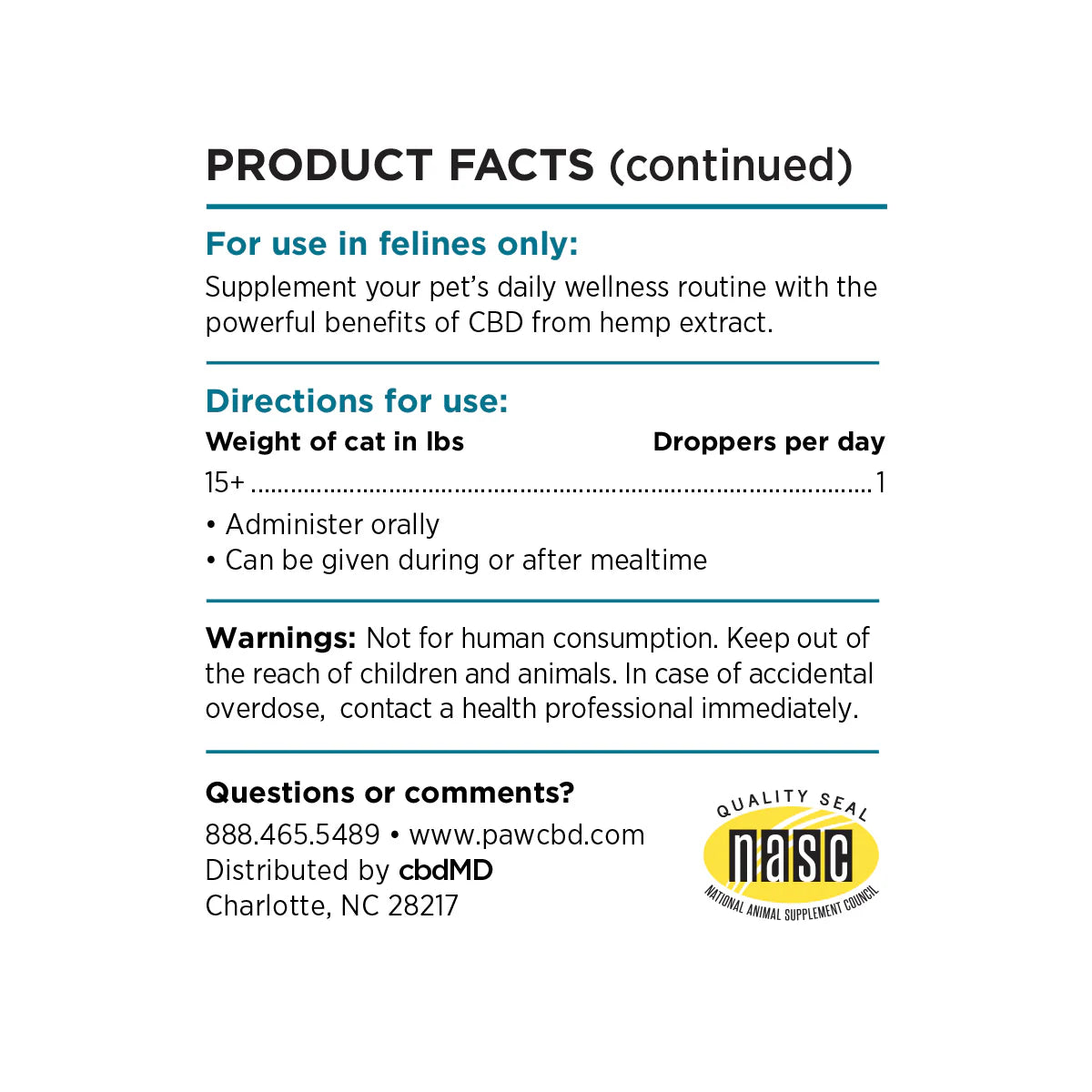 PawMD | Aceite Calmante Para Gatos 300 mg - 30 ml