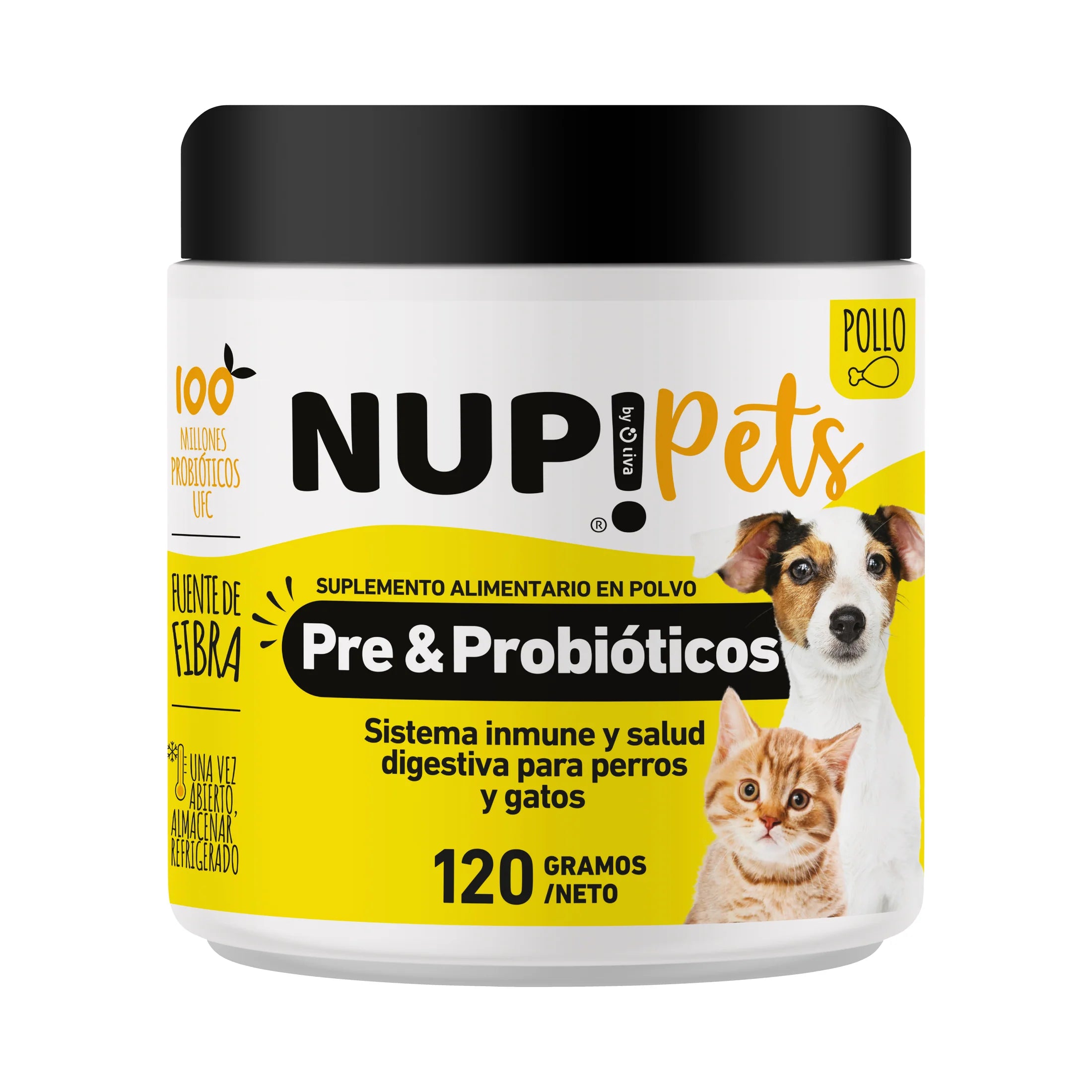 NUP! | Pre & probióticos sabor pollo 120 gramos, NUP Pets